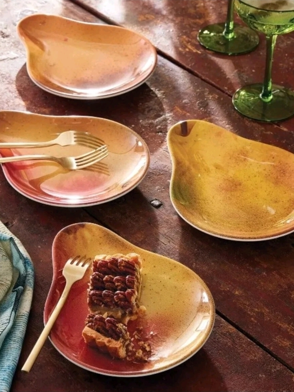 John Derian Company Target Pear 9" Dessert Plates Melamine Set of 4 Lunch New